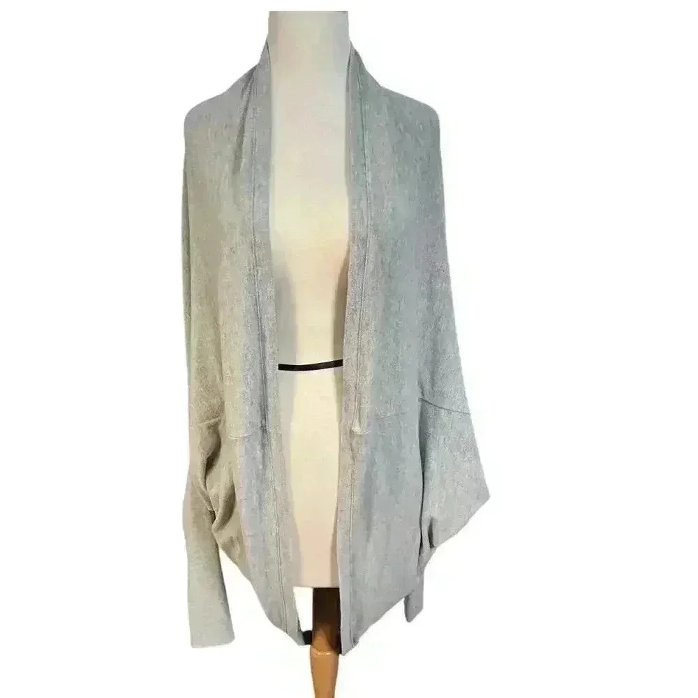 White Crow The Soft Spun Cocoon Cardigan Heather Grey Size XS
